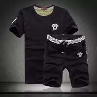 versace tuta 2018 mode discount hommes coton big logo noir